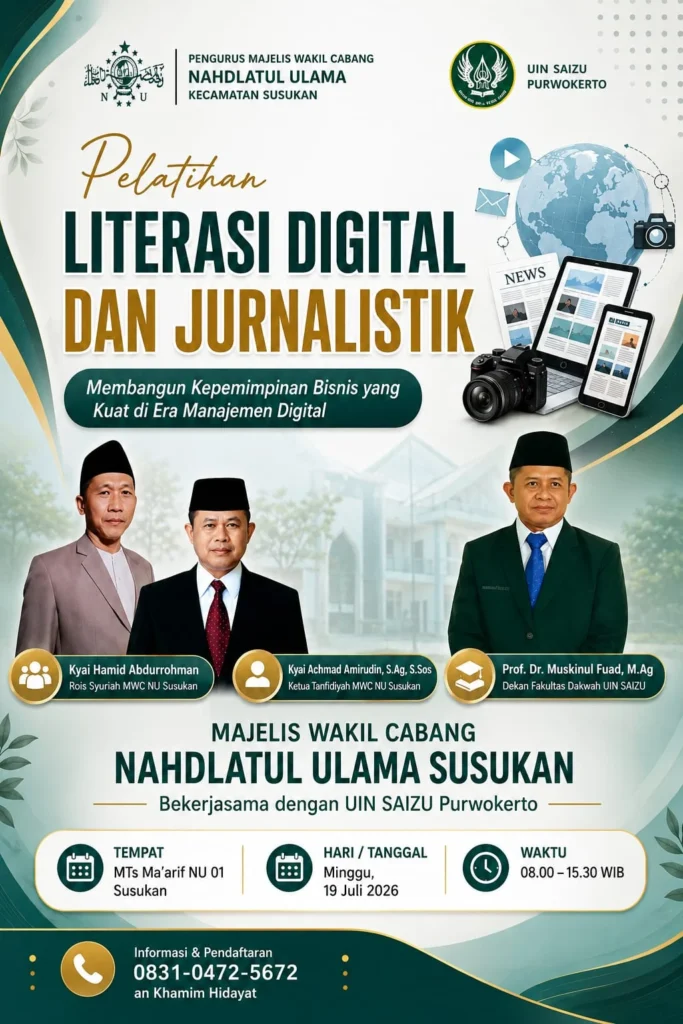 MWCNU Bekerjasama dengan UIN Saizu Purwokerto mengadakan Pelatihan Literasi Digital dan Jurnalistik img 20260716 wa0000